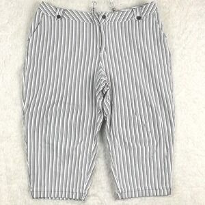 Relativity Womens Shorts Bermuda White Navy Stripe Mid Rise Summer Plus‎ 18